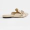 Slip on Pointed Toe Chain Decoration Khaki Sandals - Beige Patent 