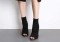 High Heel Peep Toe Mesh Ankle Stiletto Boots - Black