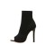 High Heel Peep Toe Mesh Ankle Stiletto Boots - Black