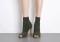 High Heel Peep Toe Mesh Ankle Stiletto Boots - Green