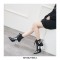 Stiletto Heels Pointed Toe Sports Sneakers Lace Up Booties - Black
