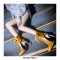 Stiletto Heels Pointed Toe Sports Sneakers Lace Up Booties - Yellow