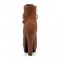 Cuban Heels Platform Buckle Lace Up Motorcycle Ankle Boots - Auburn