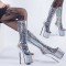 AquaWoman 7.5-Inch Platform Knee High Boots - Water Effect See-Through Scales