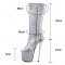 AquaWoman 7.5-Inch Platform Knee High Boots - Water Effect See-Through Scales