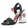 Red Heart Chunky Heel Rocker Leather Sandals