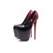 Fly High Color Gradient Patent Leather Platform Stiletto Heels Party Pumps - Black