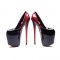 Fly High Color Gradient Patent Leather Platform Stiletto Heels Party Pumps - Black