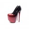 Fly High Color Gradient Patent Leather Platform Stiletto Heels Party Pumps - Red