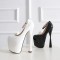 Semi Cone Round Toe Summer Platform Party Pumps with Ankle Strap - Black