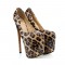 Fly High Patent Leather Leopard Platform Stiletto Heels Pumps - Brown