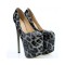 Fly High Patent Leather Leopard Platform Stiletto Heels Pumps - Grey
