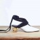 Soft Pointed Toe Classics Crosstied Genuine Leather Strange Heels Retro Sandals - White Leather