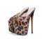 Fly High Peep Toe Leopard Platform Stiletto Heels Summer Party Pumps - Brown PVC