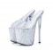 Fly High Peep Toe Crystal Platform Stiletto Heels Summer Party Pumps
