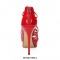 Monica Peep Toe Stiletto Heels Platform Pumps with Back Zipper - Red