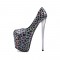 Fly High Leopard Designed Platform Stiletto Heels Party Pumps - Silver