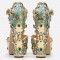 Luxury Platform Crystal Embroidery Buckle Ankle-Strap Rhinestone Wedding Sandals - Gold Green