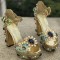 Luxury Platform Crystal Embroidery Buckle Ankle-Strap Rhinestone Wedding Sandals - Gold Green