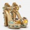Luxury Platform Crystal Embroidery Buckle Ankle-Strap Rhinestone Wedding Sandals - Gold Green