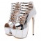 Silver Surfer Open Toed Pumps on 6.5 inch Platform