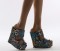 Summer Platform Wedge Peep Toe Cork Snake Print Slippers