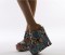 Summer Platform Wedge Peep Toe Cork Snake Print Slippers