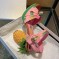 Pineapple Platform Fruit Print Sandals with Leather Buckle Ankle Straps - Pink on Green Platform