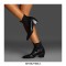 Chunky Heels Pointed Toe Crocodile Embossed Short Chelsea Boots - Auburn