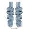 Pointed Toe Removable Rivet Buttons Stiletto Heels Stylish Knee Highs Booties - Blue Denim