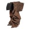 Pointed Toe Removable Rivet Buttons Stiletto Heels Stylish Knee Highs Booties - Brown Denim