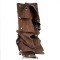 Pointed Toe Removable Rivet Buttons Stiletto Heels Stylish Knee Highs Booties - Brown Denim