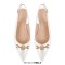 Pointed Toe Elegant Golden Buckle Slingback Flats - White Patent