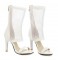 Open Toe Spring and Summer Stiletto Booties - White