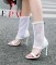 Open Toe Spring and Summer Stiletto Booties - White