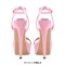 Peep Toe Ankle Buckle Slingback Stiletto Sandals - Pink Patent