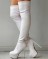 Extreme High Fetish Thin Heels Party Platform Over Knee Boots for Summer without inner Fur lining - White