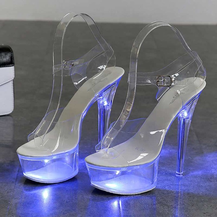Pleaser Rainbow/308uv Women Neon Platform Stiletto Clear Ankle Strap Sandals  High Heels Shoes – Fenvy