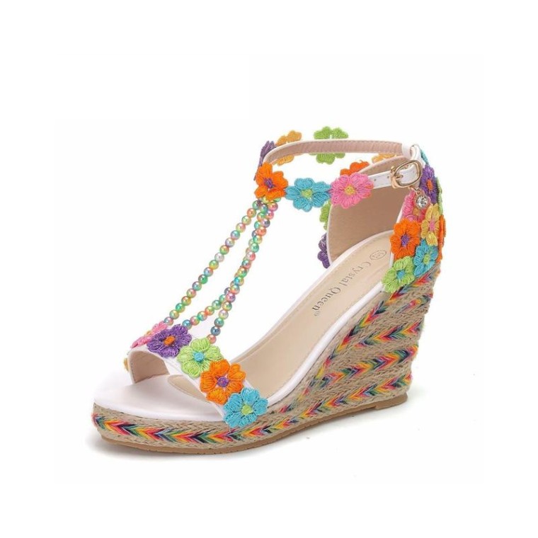 Multi color on sale wedge heels