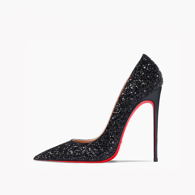 tilnærmelse Ødelæggelse spade Lib Pointed Toe 5 inches Stiletto Heels Sequins Classic Pumps - Thick Black  in Sexy Heels & Platforms - $89.67