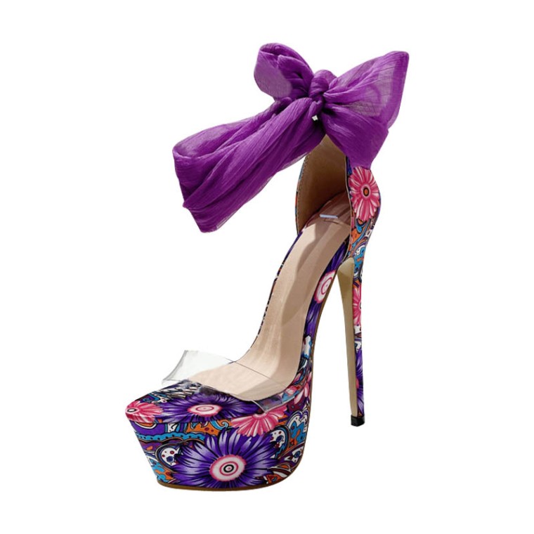 Purple hotsell floral heels
