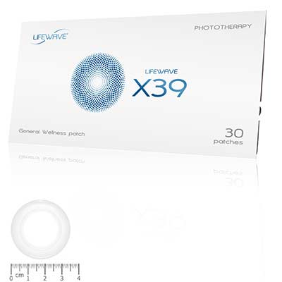 LifeWave X39 Sleeve - 30 Patches - Activate your stem cells!
Patented phototherapy is designed to elevate a peptide known to enhance stem cell activity
Supports relief of minor aches and pains.
More energy and better sleep – must be experienced to be believed
Supports natural wound healing process
Maintains healthy inflamatory response

See more details, benefits and testimonials below.

Contains (1) LifeWave X39 sleeve with 30 patches.

Imagine a product that can Activate Your Stem Cells, resetting those cells to support health and wellness. This could represent a whole new level of vitality with improvements to your energy, sleep, reduction in minor pain, reduction in the appearance of lines and wrinkles and support of natural wound healing, just to name a few of the benefits. . 

Introducing the LifeWave X39 patch.  The first product ever that is designed with phototherapy believed to activate your body’s own stem cells. How does X39 accomplish this? Using our proprietary and patented form of phototherapy, X39 elevates the peptide GHK-Cu. This is a naturally occurring peptide in your body that declines significantly with age. In fact, after the age of 60 your levels of GHK-Cu have dropped by more than 60%.

Independent third-party clinical studies on GHK-Cu have determined some remarkable benefits including support of the body’s natural wound healing process.  Perhaps even more remarkably, GHK-Cu resets the genes in the body to a younger healthier state.  In initial clinical work performed by Dr. Loren Pickart, Dr. Pickart discovered that old liver cells, when exposed to GHK-Cu, started to function like younger healthier cells!

Over the past 10 years, David Schmidt and the research team at LifeWave in San Diego California have been investigating new methods for dramatically accelerating the way in which the human body heals after injury.  The discoveries and inventions created by David and his team have led to more than 70 global patents in the field of regenerative science.  Some of these inventions are so groundbreaking that in initial trials with flat worms (a biological stem cell model) they show a phenomenal 90% improvement in the speed of wound healing.  Later studies with animals and humans showed that in fact specific applications of electromagnetic fields created by some of these devices that the activity of stem cells could indeed be enhanced, and both animals and humans could heal much faster as compared to no therapy being applied.

Here is another way to express the problem to be solved for.  As we age the stem cells in our body become less and less effective. By the time we reach age 60, the stem cells in our body show very little activity, becoming slower and releasing less growth factors that are needed to support our body. By the time we are in our mid-70’s we are showing almost no stem cell activity at all.

What most companies are working on in the field of stem cell medicine is to inject stem cells from a younger donor person into an older recipient.  While this is promising, the problem is that this is potentially dangerous (uncontrolled cell division), costly (in excess of $ 10,000 for a single treatment) and not legal (most countries have not approved stem cell therapy).   But what if there were a way to reset our own stem cells and get them to start acting like younger, healthier cells.  This would be incredibly safe, incredibly effective and extremely inexpensive.

Rapid Pain Relief

Greater Energy
Consumer use testing performed by LifeWave suggest that X39 patch users experienced improved energy. The results when compared to the baseline, see the improvement in overall energy of the body, organ balance, and L/R symmetry distribution of energy.

Clinical research shows that the longer you use X39, the more benefits you receive. A study performed using Bio-Well technology shows that people who use X39 for 6 weeks have nearly double the improvements in energy when compared to using X39 for 3 weeks

Sleep Benefits
Consumer use testing performed by LifeWave suggests that users of X39 experienced natural improvement in quality and duration of sleep.

Improved Skin Appearance
Would you like to not only feel younger but look younger as well? Now you can with X39. After applying X39 your skin will start to experience a significant reduction in the appearance of lines and wrinkles.

Dramatic Anti-Aging
Initial clinical work performed by Dr. Loren Pickart, it was shown that when GHK-Cu is elevated in the body, we can see that cells start to behave like younger, healthier cells. Essentially helping to restore our cells to a younger state.

Faster Recovery from Exercise
Users of X39 report significant improvements in their sports performance and recovery.

Reduction in the Appearance of Scars
Many users of X39 report that after several weeks of using the product, they notice a reduction in the appearance of scars. This is a well-known attribute of elevating copper peptide known as remodeling. in HealthCare from LifeWave