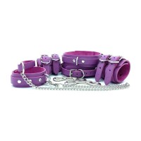 7 Piece BDSM Bondage Restraint Set - Candice - Purple