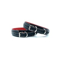 BDSM Bondage Thigh Cuffs - Scarlet - Black