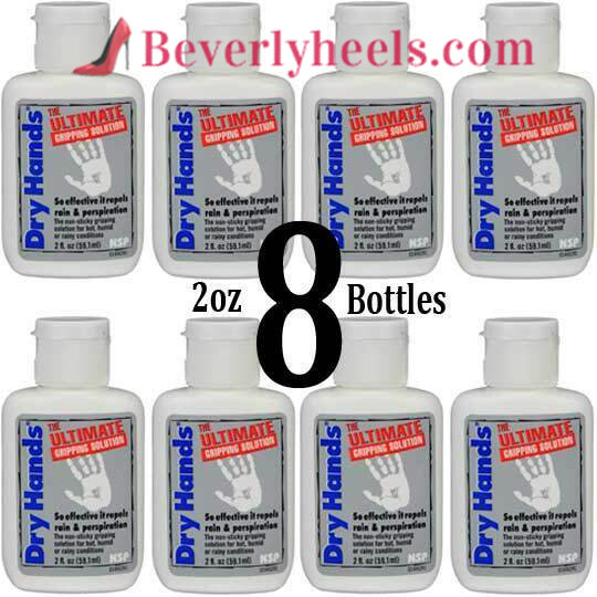 Dry Hands 2oz Sports Grip Powder for Pole Dancing, Baseball, Golf - 8-Pack - This product cannot ship to AUSTRALIA or NEW ZEALAND

One 2-ounce bottle of Nelson Dry Hands

FEEL THE DRY HANDS DIFFERENCE

What is Dry Hands?
DRY HANDS is a performance enhancing solution that alleviates grip problems caused by perspiration or rain.  So effective, it actually repels water. Feel the difference with DRY HANDS, the most natural and comfortable grip available in sports today.

What does Dry Hands feel like?
The advantage to DRY HANDS is that it is not sticky or greasy.  And since it leaves no powdery mess, you wont even realize you have it on.  Best of all, its long lasting and economical so you can concentrate on the game at hand.

Who uses Dry Hands?
DRY HANDS is used by anyone whose performance is adversely affected by wet hands from perspiration or rain - golf, tennis, bowling, baseball, football, basketball, gymnastics, weight lifting.

How do you apply Dry Hands?
Clean and dry hands prior to application. Dispense a small amount into the palm and spread evenly across the surface. Allow to air dry for approximately 15 seconds.

Model: Dry Hands 2 ounce bottle by Nelson Sports Products

PLEASE NOTE: THIS PRODUCT DOES NOT SHIP TO AUSTRALIA, NEW ZEALAND OR SOUTH AMERICA.

INTERNATIONAL CUSTOMERS (NON-USA CUSTOMERS):
- You are responsible for any import taxes charged in your country.
- Please follow the International tracking for your package and respond to any import notices promptly to make sure you receive your item.
  This website helps track your package and see any tracking number changes: https://parcelsapp.com/en/tracking/

NON-DELIVERY due to WRONG DELIVERY ADDRESS, CUSTOMS ISSUES or FAILURE TO PICKUP THE PACKAGE:
If FOR ANY REASON your local post office or UPS returns the package to us, you are responsible for the original postage fees and/or any return fees charged.  

If FOR ANY REASON the package is returned/not-delivered, AND THE PACKAGE HAS ARRIVED BACK AT OUR OFFICE, we can either:
 1. Ship the package to you again after you re-pay shipping charges.
 2. Refund the cost of the item minus any Credit Card fees charged to us for your purchase
Return shipping might take 1-4 months as the post office returns items via the cheapest possible sea-freight.

Please check with your customs office whether there are any import restrictions for this product in your country.
If customs keeps or destroys the package, we will not refund your purchase.
If there is a delivery issue, we will only refund your product cost if the package arrives back at our office.
 in Pole Dancing Accessories