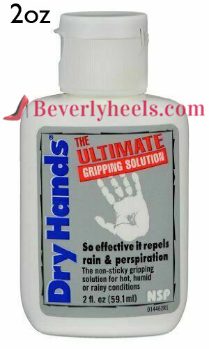 Dry Hands 2oz Sports Grip Powder for Pole Dancing, Baseball, Golf  - One Bottle - This product cannot ship to AUSTRALIA or NEW ZEALAND

One 2-ounce bottle of Nelson Dry Hands

FEEL THE DRY HANDS DIFFERENCE

What is Dry Hands?
DRY HANDS is a performance enhancing solution that alleviates grip problems caused by perspiration or rain.  So effective, it actually repels water. Feel the difference with DRY HANDS, the most natural and comfortable grip available in sports today.

What does Dry Hands feel like?
The advantage to DRY HANDS is that it is not sticky or greasy.  And since it leaves no powdery mess, you wont even realize you have it on.  Best of all, its long lasting and economical so you can concentrate on the game at hand.

Who uses Dry Hands?
DRY HANDS is used by anyone whose performance is adversely affected by wet hands from perspiration or rain - golf, tennis, bowling, baseball, football, basketball, gymnastics, weight lifting.

How do you apply Dry Hands?
Clean and dry hands prior to application. Dispense a small amount into the palm and spread evenly across the surface. Allow to air dry for approximately 15 seconds.

Model: Dry Hands 2 ounce bottle by Nelson Sports Products

PLEASE NOTE: THIS PRODUCT DOES NOT SHIP TO AUSTRALIA, NEW ZEALAND OR SOUTH AMERICA.

INTERNATIONAL CUSTOMERS (NON-USA CUSTOMERS):
- You are responsible for any import taxes charged in your country.
- Please follow the International tracking for your package and respond to any import notices promptly to make sure you receive your item.
  This website helps track your package and see any tracking number changes: https://parcelsapp.com/en/tracking/

NON-DELIVERY due to WRONG DELIVERY ADDRESS, CUSTOMS ISSUES or FAILURE TO PICKUP THE PACKAGE:
If FOR ANY REASON your local post office or UPS returns the package to us, you are responsible for the original postage fees and/or any return fees charged.  

If FOR ANY REASON the package is returned/not-delivered, AND THE PACKAGE HAS ARRIVED BACK AT OUR OFFICE, we can either:
 1. Ship the package to you again after you re-pay shipping charges.
 2. Refund the cost of the item minus any Credit Card fees charged to us for your purchase
Return shipping might take 1-4 months as the post office returns items via the cheapest possible sea-freight.

Please check with your customs office whether there are any import restrictions for this product in your country.
If customs keeps or destroys the package, we will not refund your purchase.
If there is a delivery issue, we will only refund your product cost if the package arrives back at our office.
 in Pole Dancing Accessories