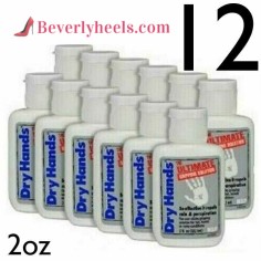 Dry Hands Sports Grip Powder for Pole Dancing, Baseball, Golf - 1 Dozen Case = 12x 2oz. Bottles
