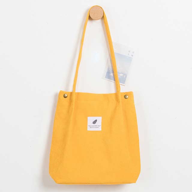 Eco Friendly Corduroy Foldable Shopping Casual Shoulder Button Tote Bags - Yellow - 【Handbags Type】 Shoulder Tote Bag
【Material】 Corduroy Linen
【Capacity 】 Small Change, Cosmetics, Phone etc..
【Size】 12.5x3.9x13.7 Inches
【Note】 Please allow 1-3cm differs due to manual measurement.


 in Bags, Backpacks, Handbags & Wallets