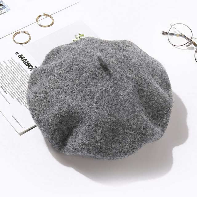 Autumn Winter Trend Wool Paris French Berets Hats - Gray - Note: Due to the different monitor and light effect, the actual color of the item might be slightly different from the color showed on the pictures. Thank you!

Material: Wool
Size: 20.8 inches / 22.4 inches in Caps, Chokers, Scarfs, Hats & Headwear