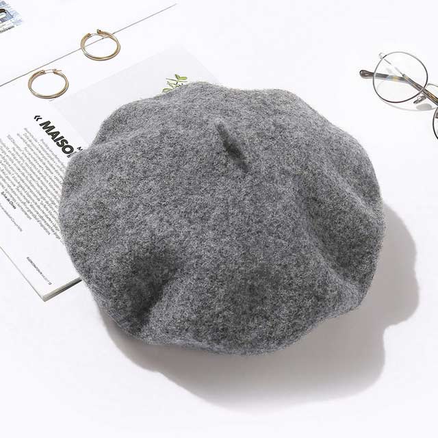 Autumn Winter Trend Wool Paris French Berets Hats - Gray - Note: Due to the different monitor and light effect, the actual color of the item might be slightly different from the color showed on the pictures. Thank you!

Material: Wool
Size: 20.8 inches / 22.4 inches in Caps, Chokers, Scarfs, Hats & Headwear